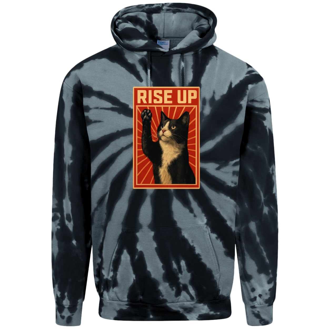 PC146 Port & Company Adult Tie-Dye Pullover Hoodie - Black