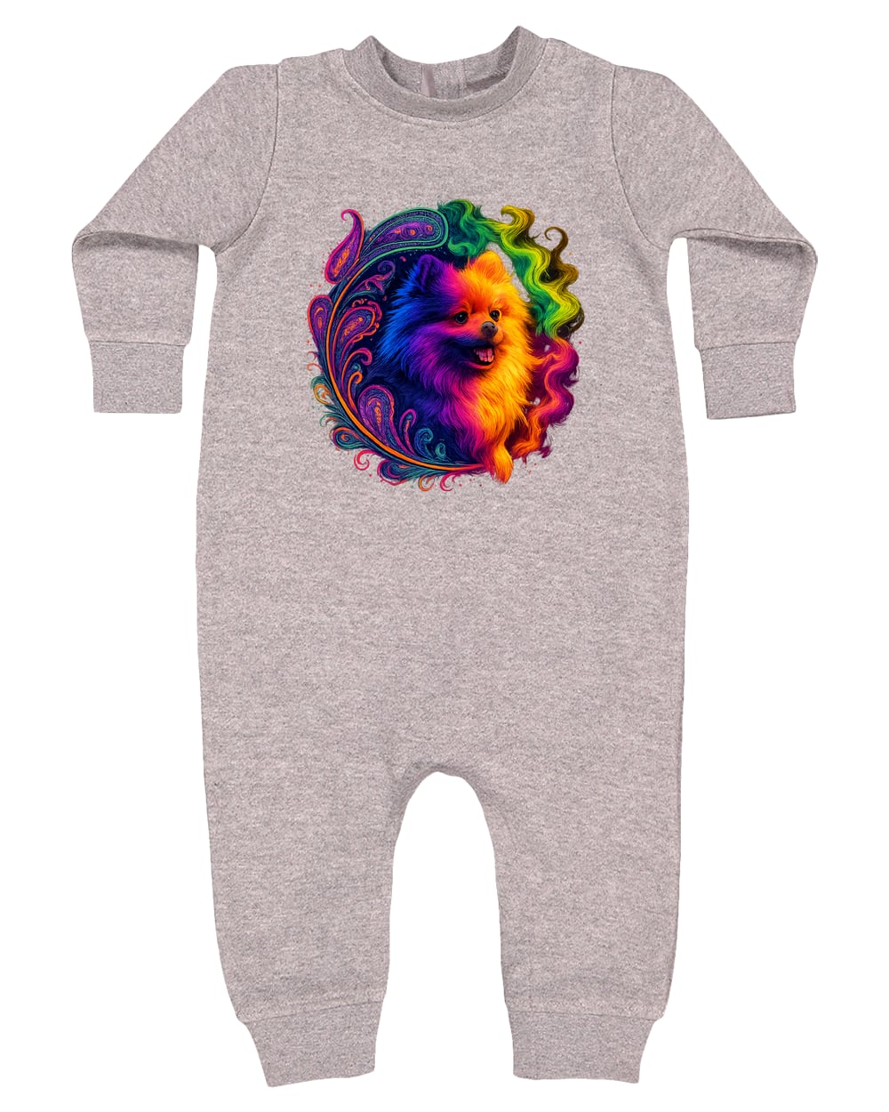 4447 Rabbit Skins Infant Fleece One-Piece Bodysuit - Heather Grey