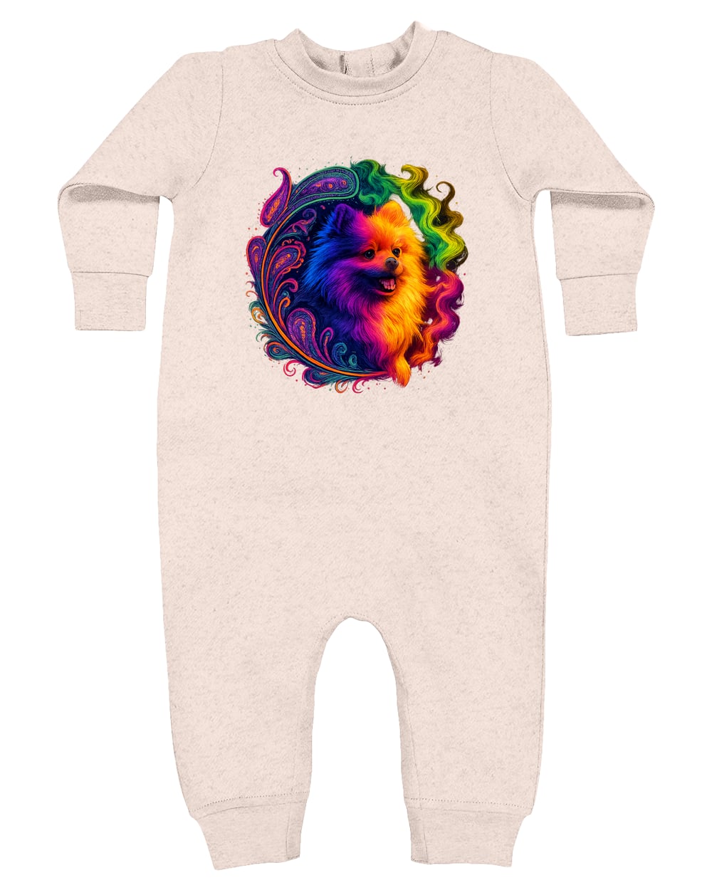 4447 Rabbit Skins Infant Fleece One-Piece Bodysuit - Natural Heather