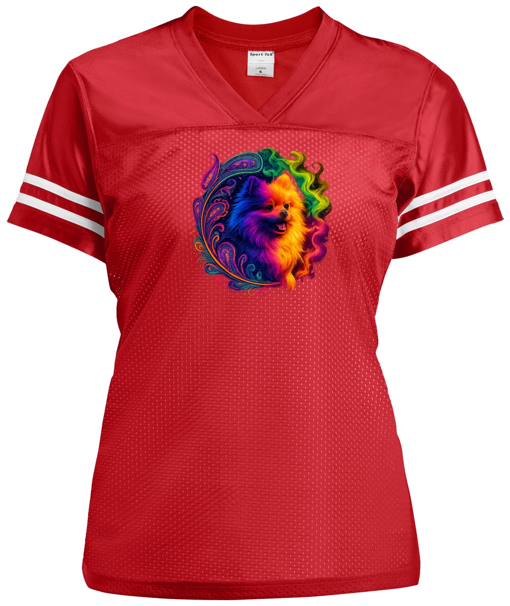 LST307 Sport-Tek Ladies' Replica Jersey - True Red/White