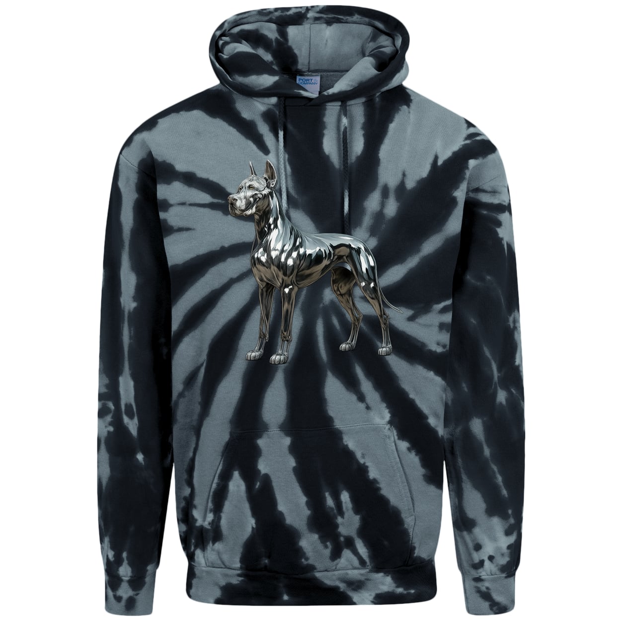 PC146 Port & Company Adult Tie-Dye Pullover Hoodie - Black