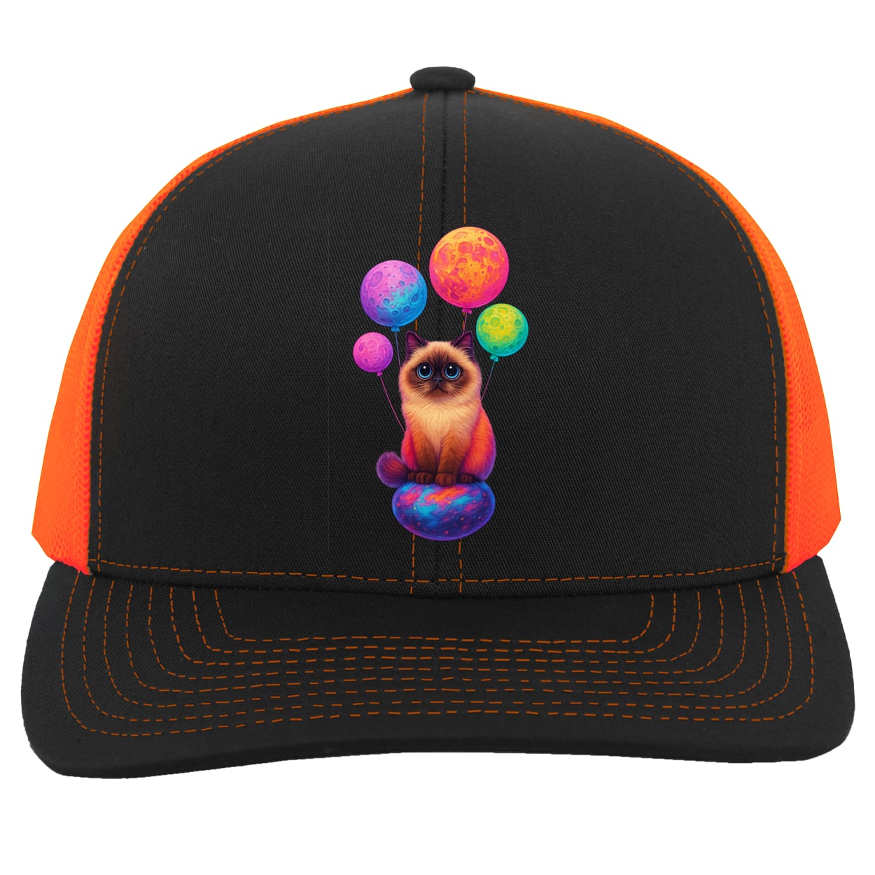 104C Trucker Snap Back - Black/Neon Orange