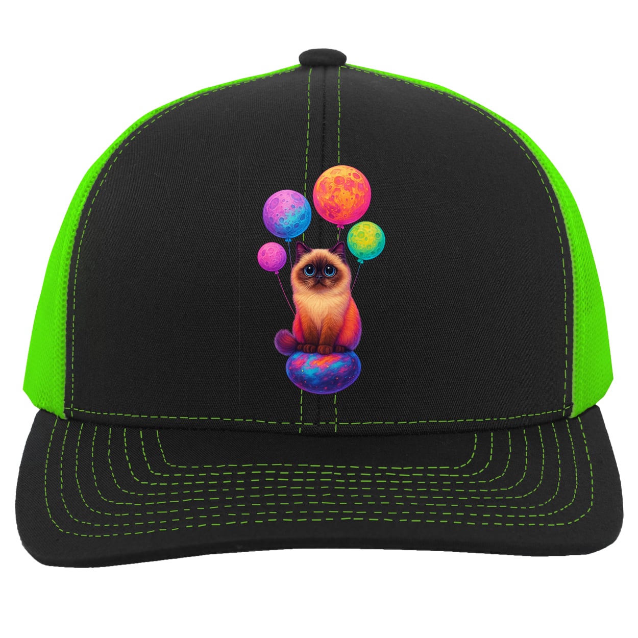 104C Trucker Snap Back - Black/Neon Green