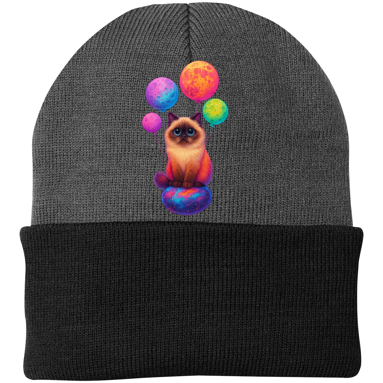 CP90 Port & Company Knit Beanie - Athletic Oxford/Black
