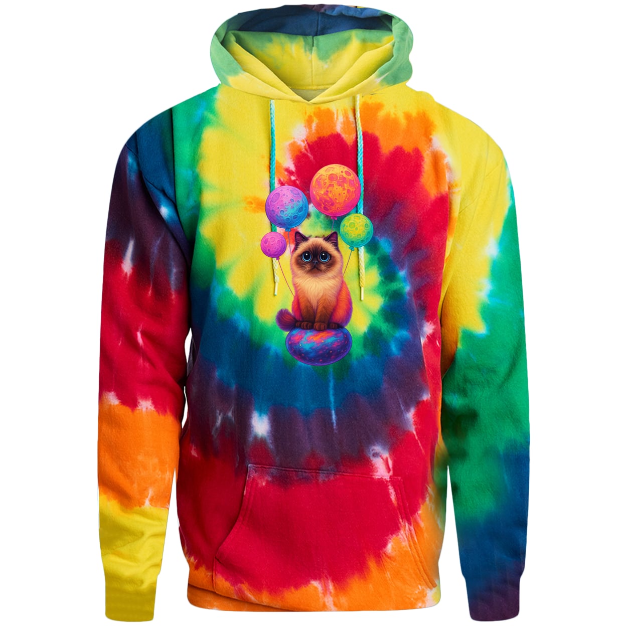 PC146 Port & Company Adult Tie-Dye Pullover Hoodie - Rainbow