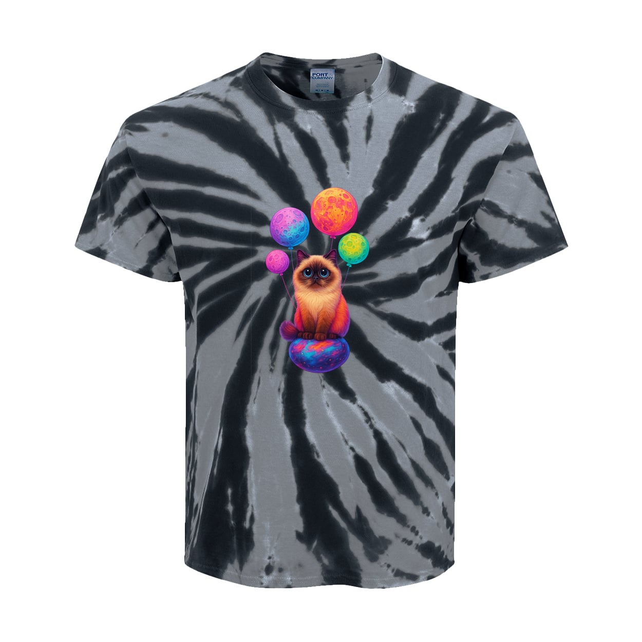 PC147Y Port & Company Kids Tie-Dye Tee - Black