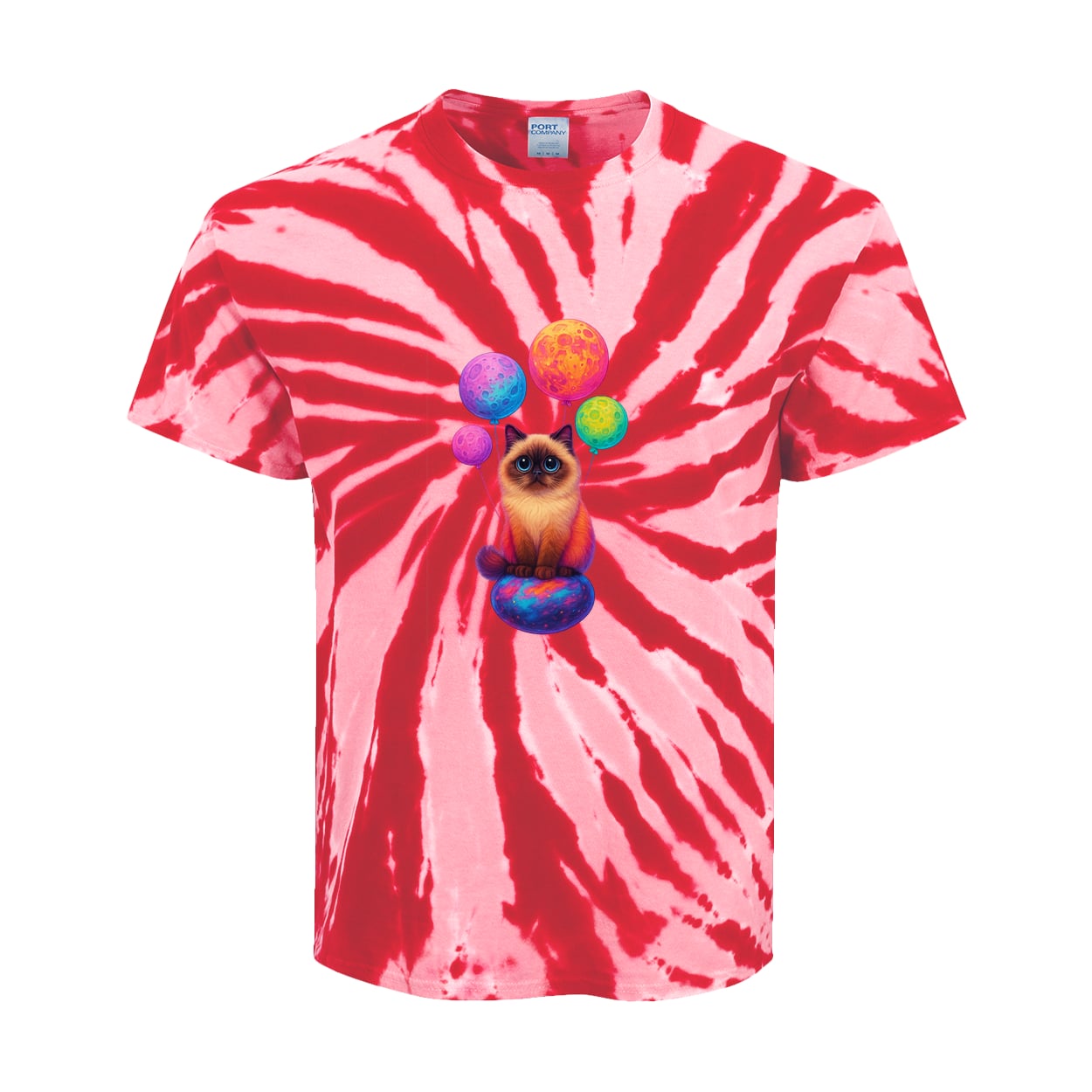 PC147Y Port & Company Kids Tie-Dye Tee - Red