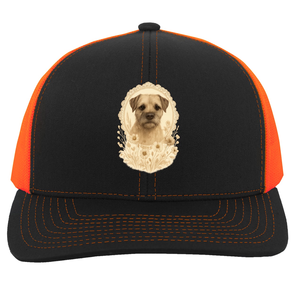 104C Trucker Snap Back - Black/Neon Orange