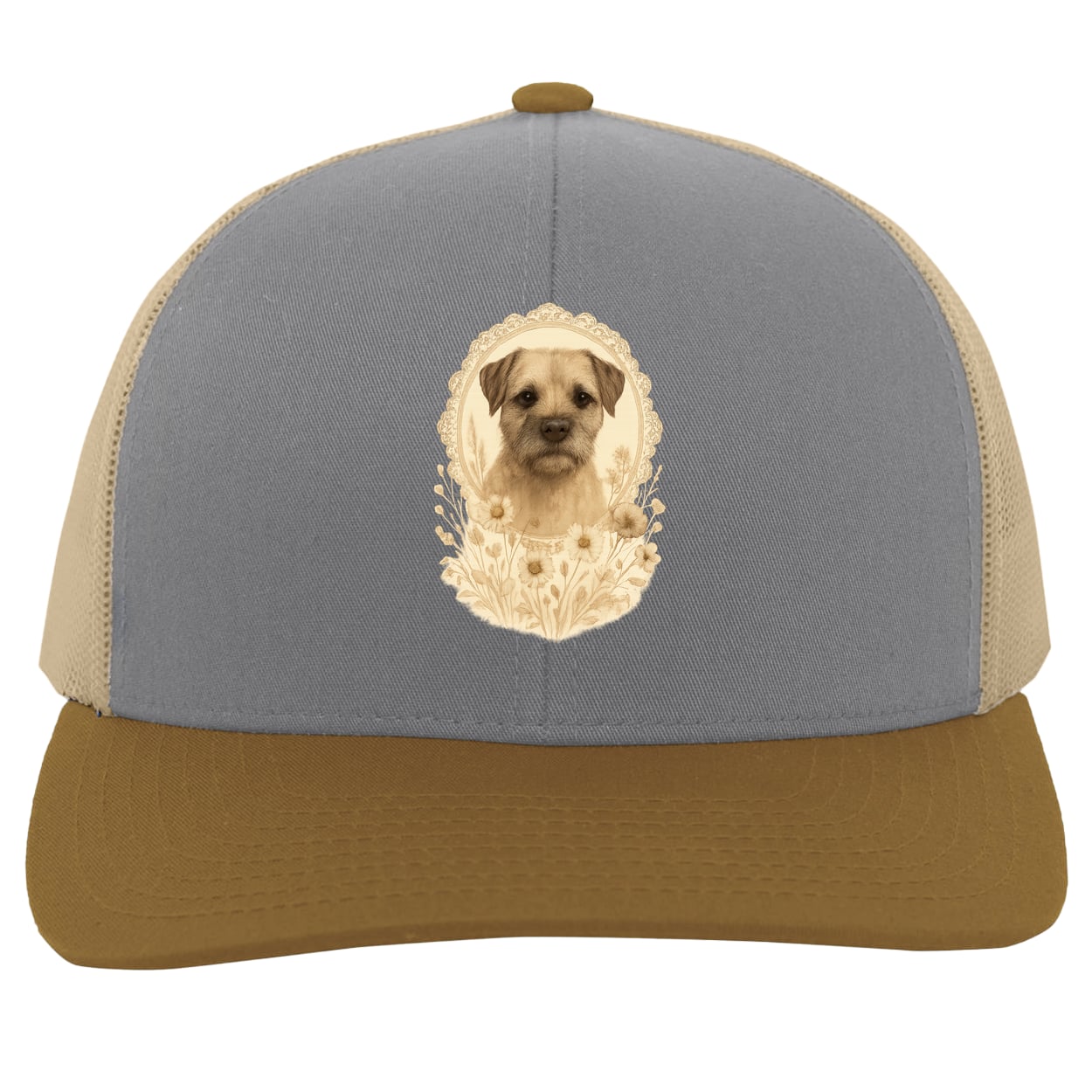 104C Trucker Snap Back - Heather/Beige/Amber
