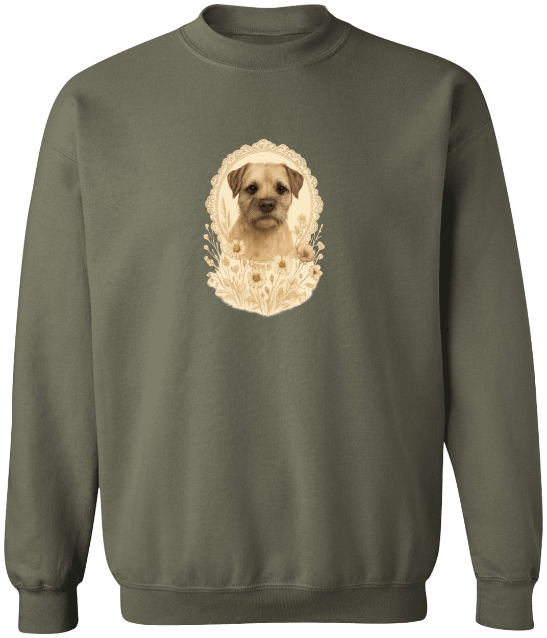 G180 Gildan Crewneck Pullover Sweatshirt - Military Green