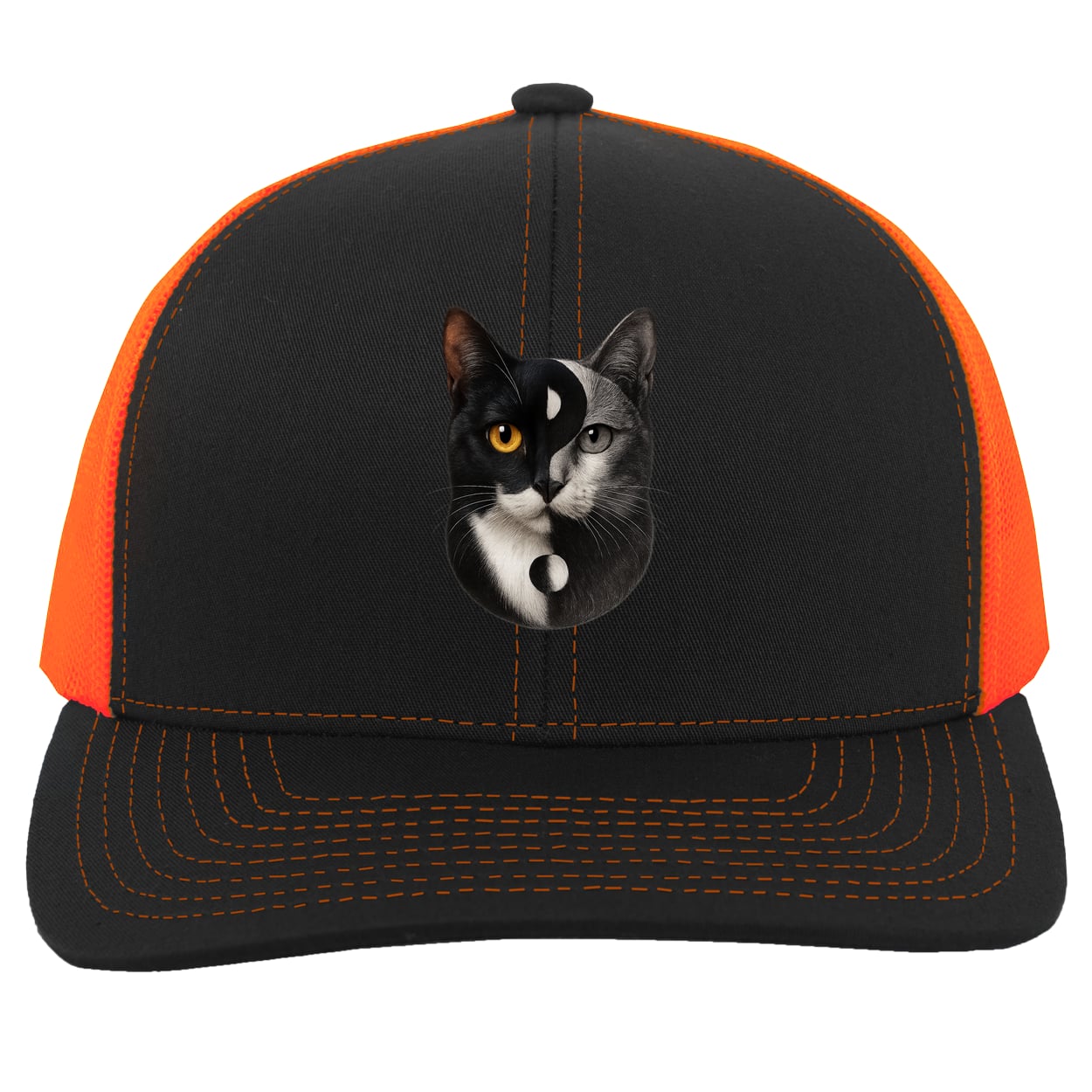 104C Trucker Snap Back - Black/Neon Orange