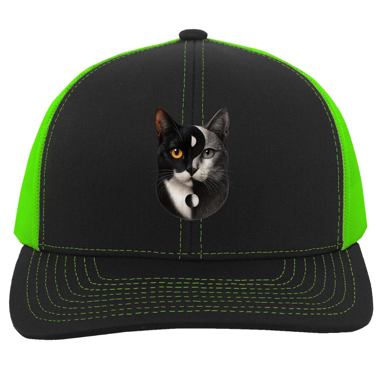 104C Trucker Snap Back - Black/Neon Green