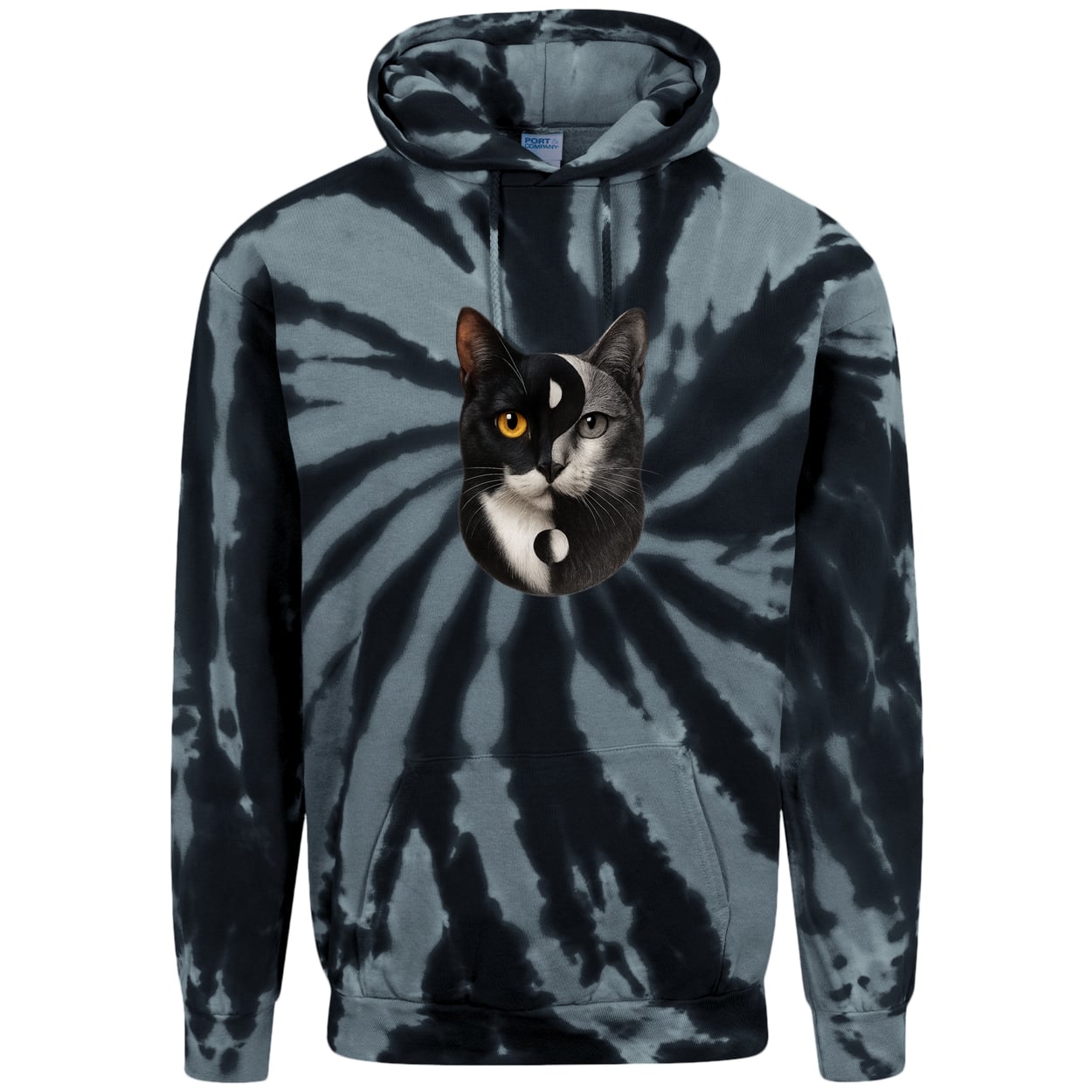 PC146 Port & Company Adult Tie-Dye Pullover Hoodie - Black