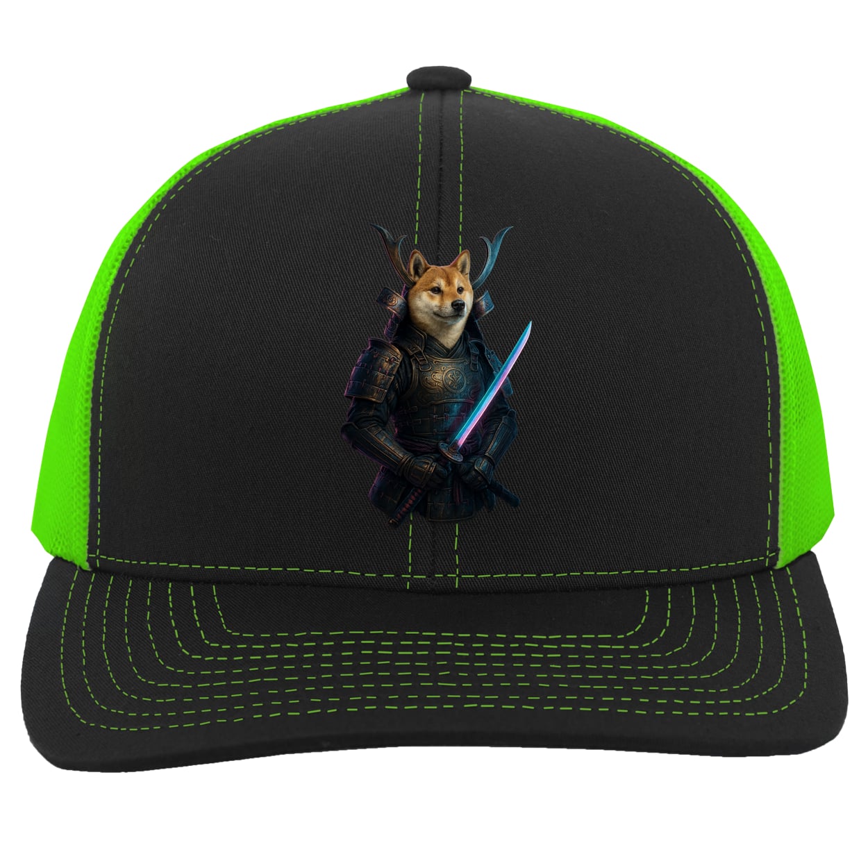 104C Trucker Snap Back - Black/Neon Green