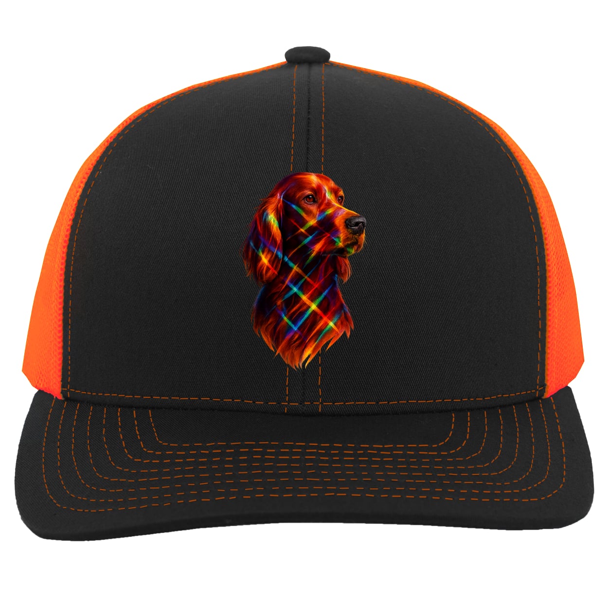 104C Trucker Snap Back - Black/Neon Orange