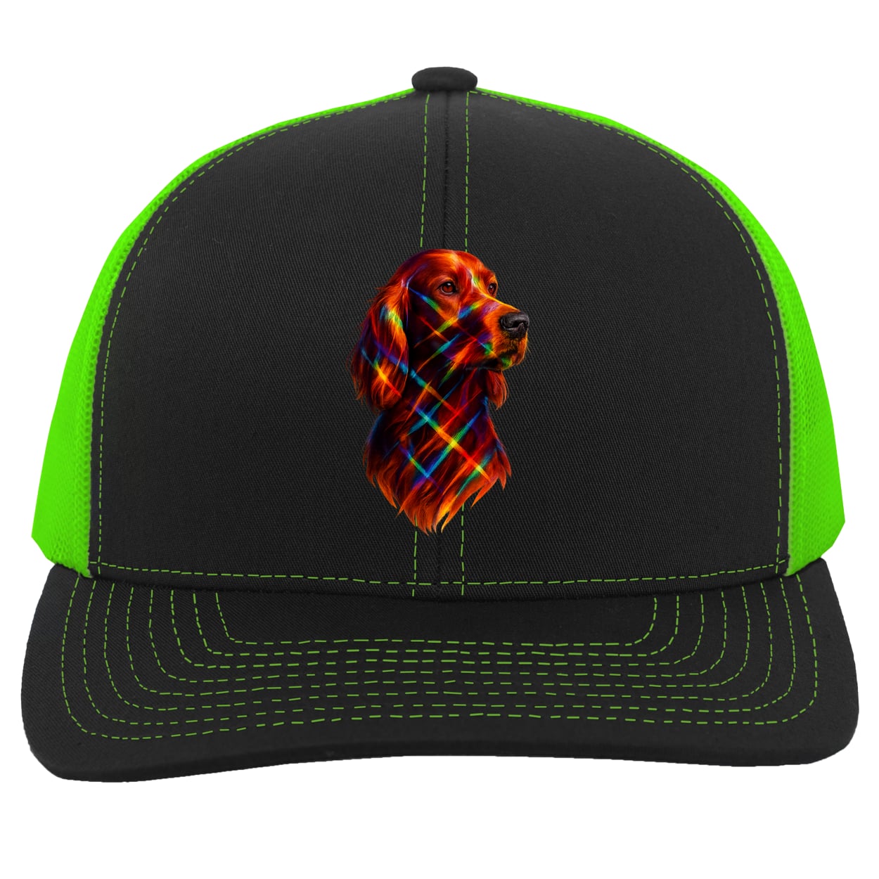 104C Trucker Snap Back - Black/Neon Green