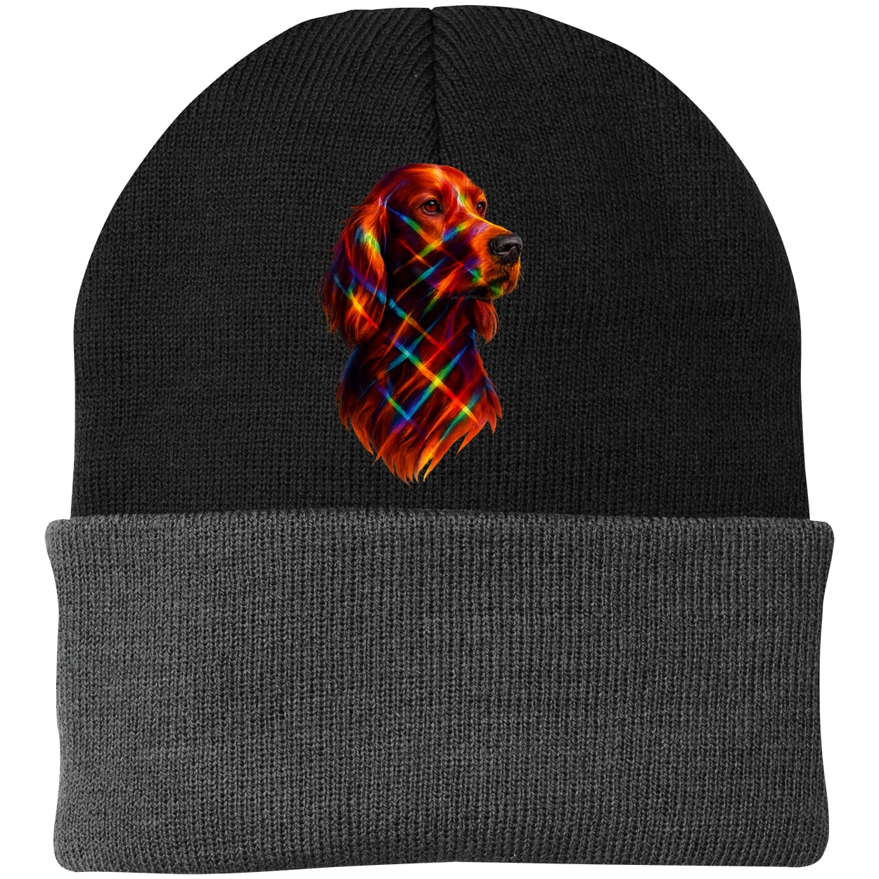 CP90 Port & Company Knit Beanie - Black/Gray