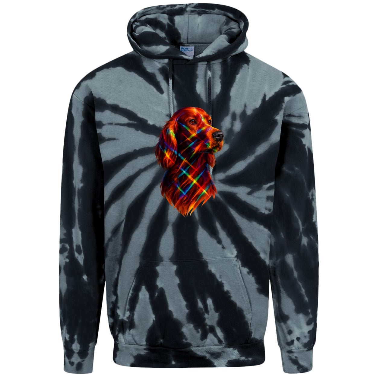 PC146 Port & Company Adult Tie-Dye Pullover Hoodie - Black