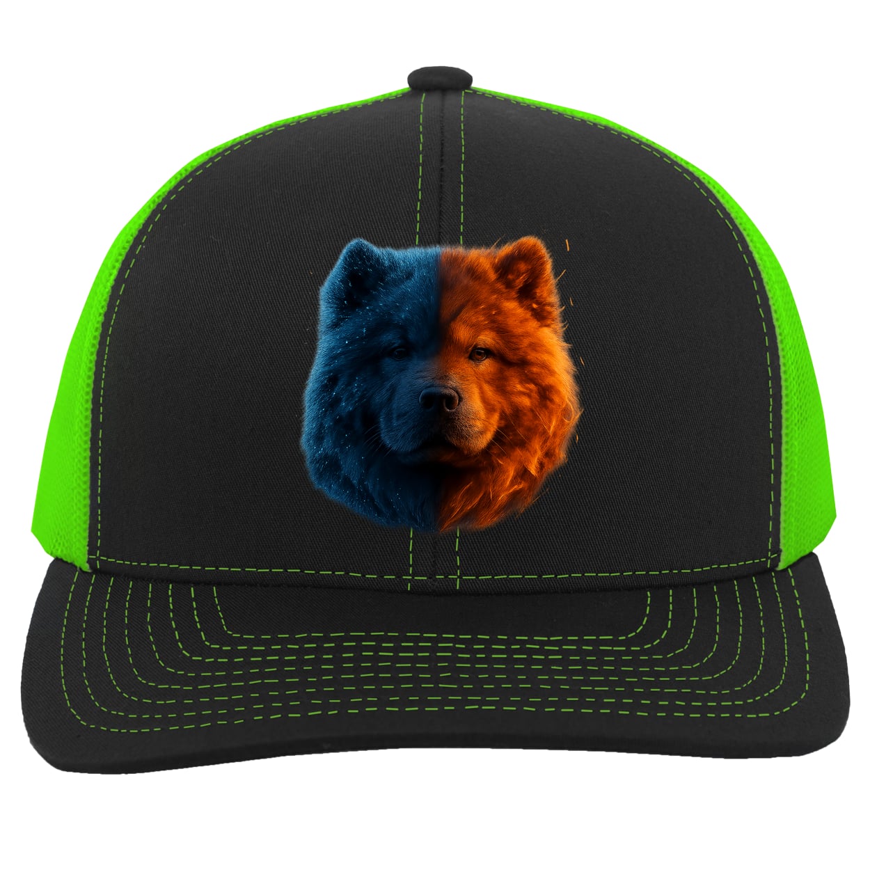 104C Trucker Snap Back - Black/Neon Green