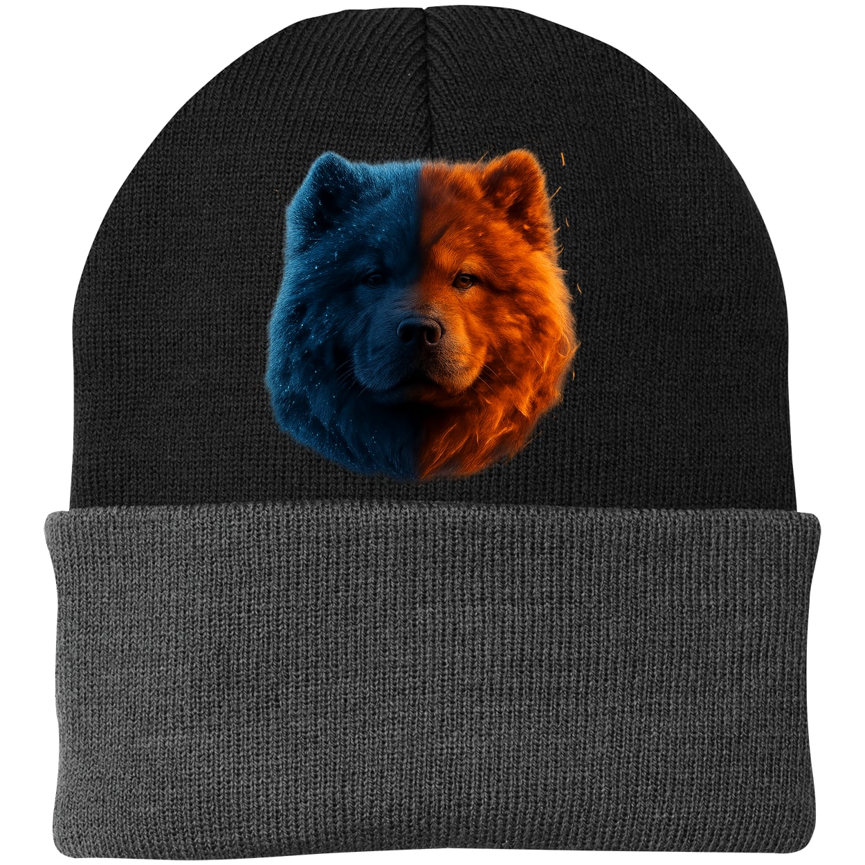 CP90 Port & Company Knit Beanie - Black/Gray