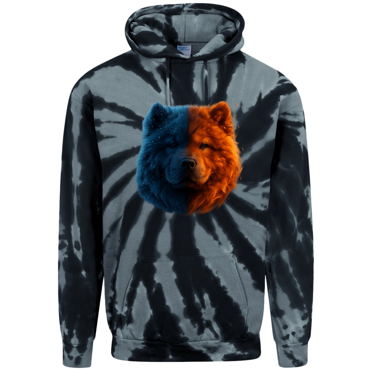 PC146 Port & Company Adult Tie-Dye Pullover Hoodie - Black