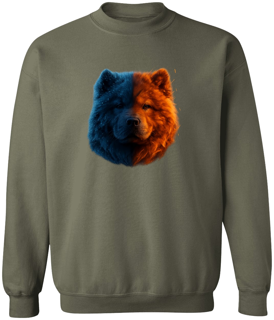 G180 Gildan Crewneck Pullover Sweatshirt - Military Green