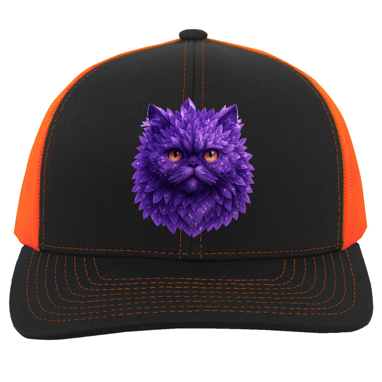 104C Trucker Snap Back - Black/Neon Orange