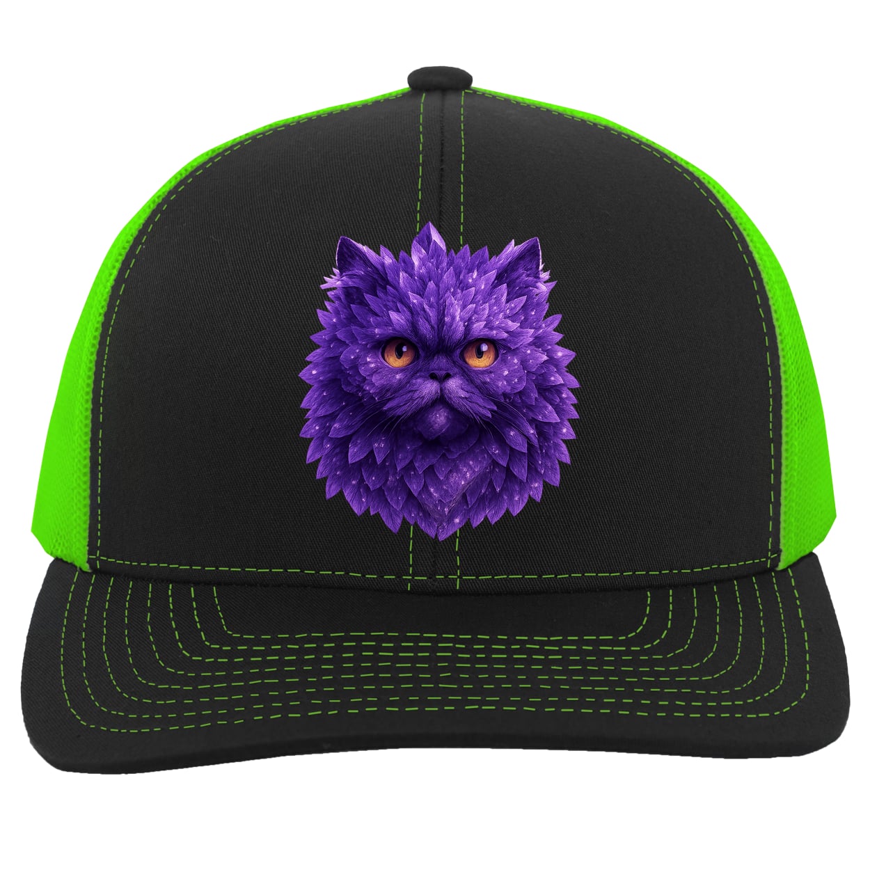 104C Trucker Snap Back - Black/Neon Green