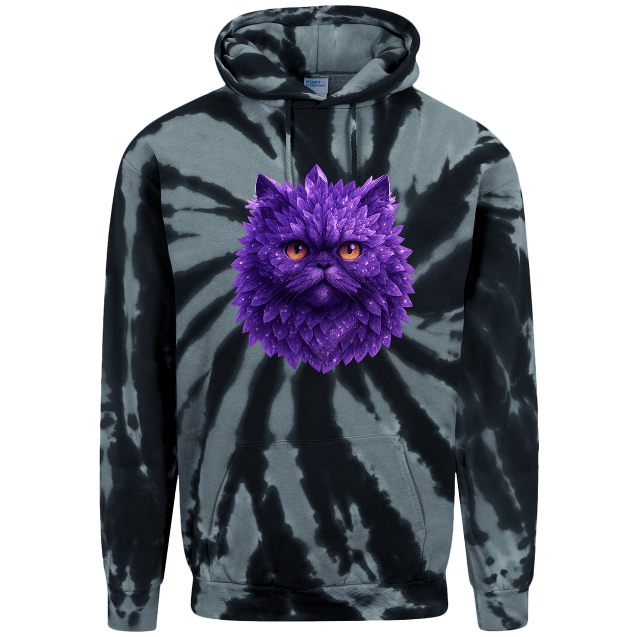 PC146 Port & Company Adult Tie-Dye Pullover Hoodie - Black