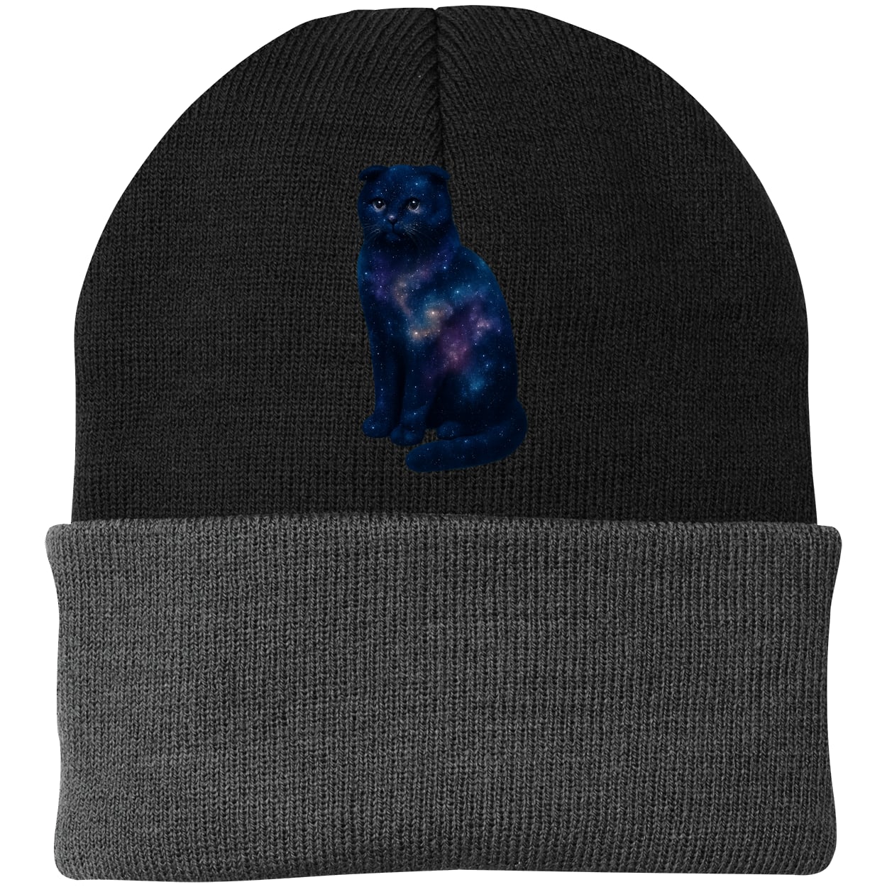 CP90 Port & Company Knit Beanie - Black/Gray
