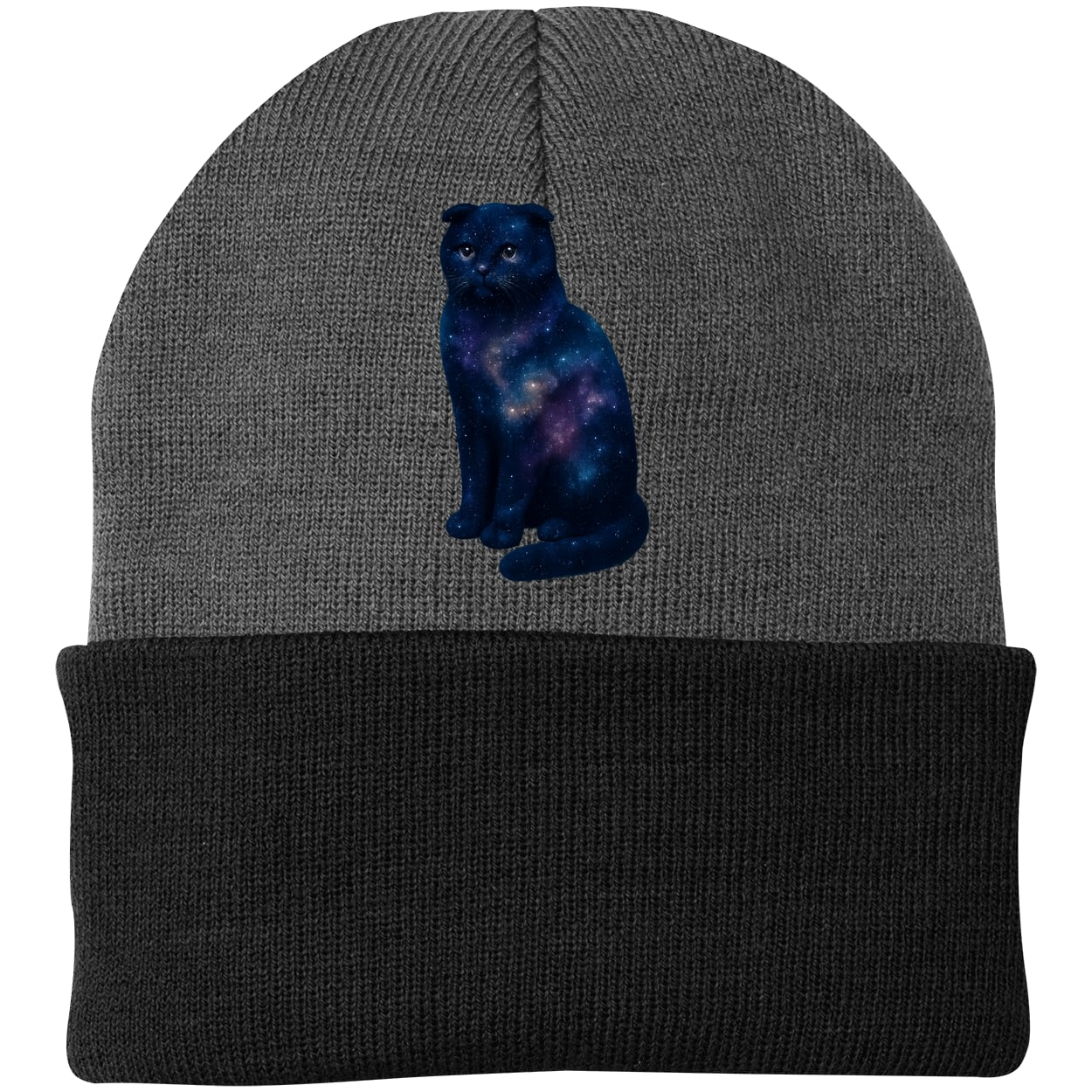 CP90 Port & Company Knit Beanie - Athletic Oxford/Black