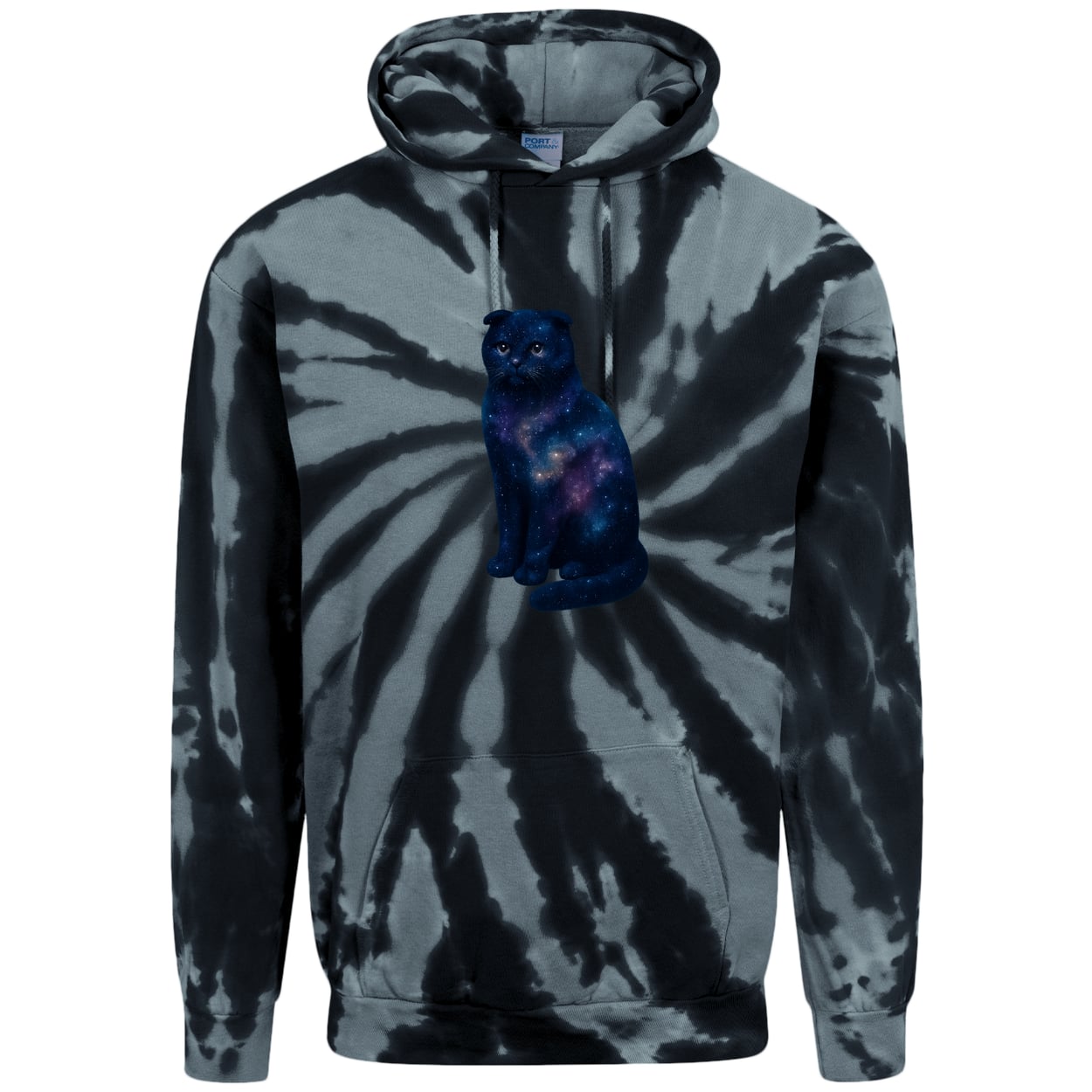 PC146 Port & Company Adult Tie-Dye Pullover Hoodie - Black