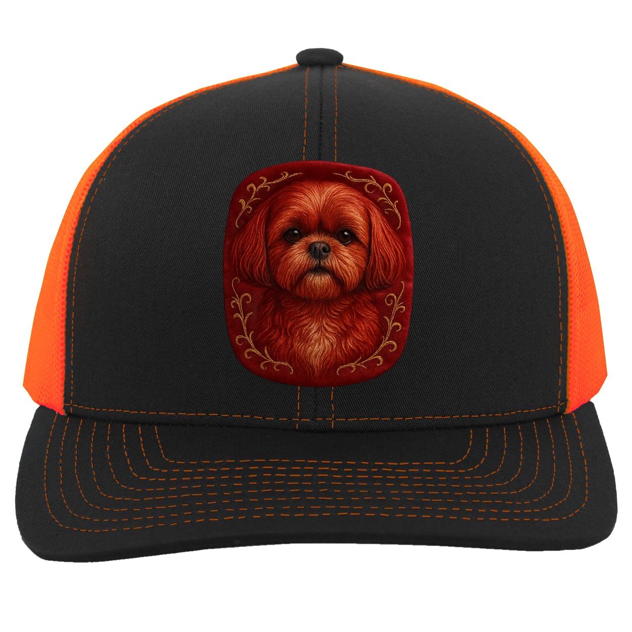 104C Trucker Snap Back - Black/Neon Orange