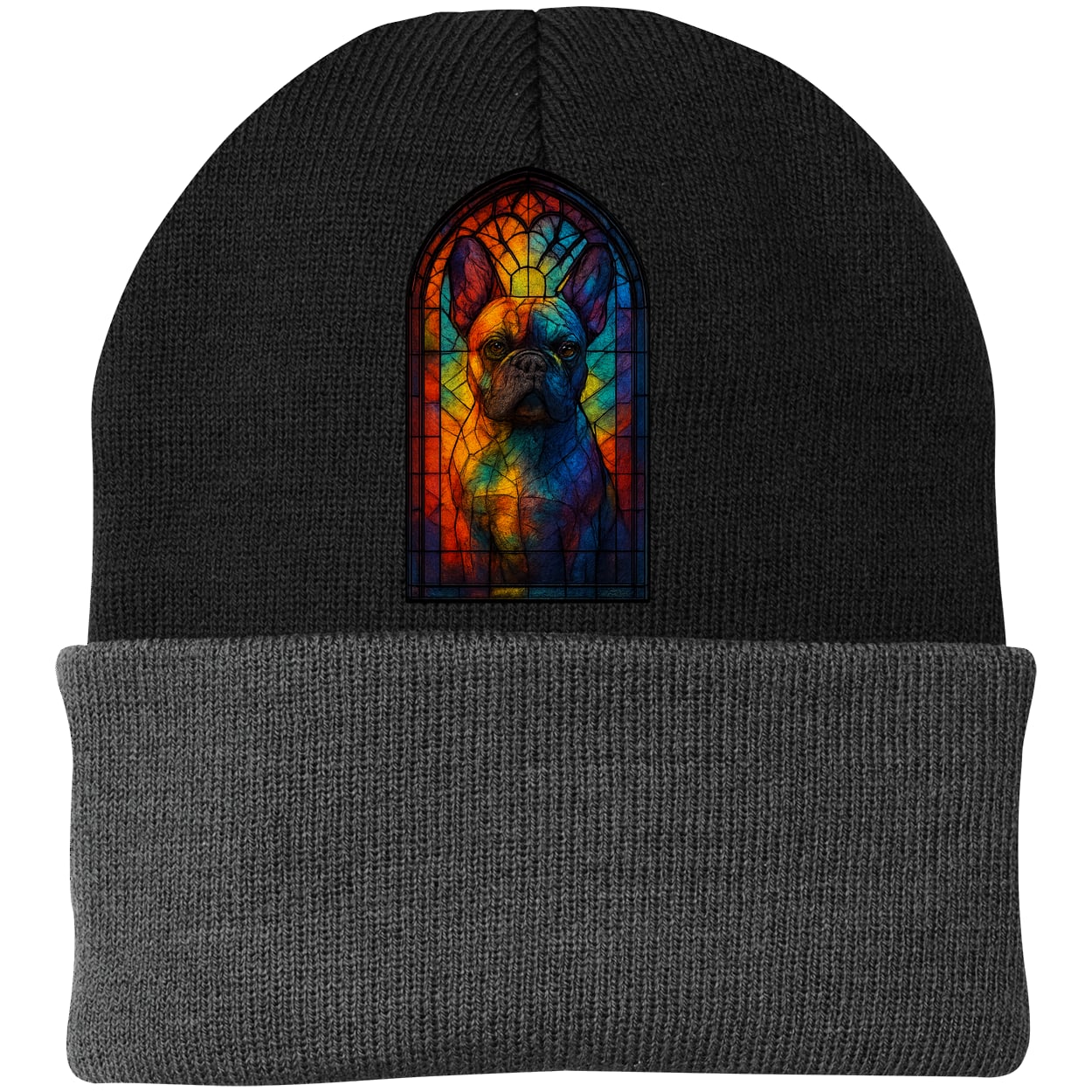 CP90 Port & Company Knit Beanie - Black/Gray