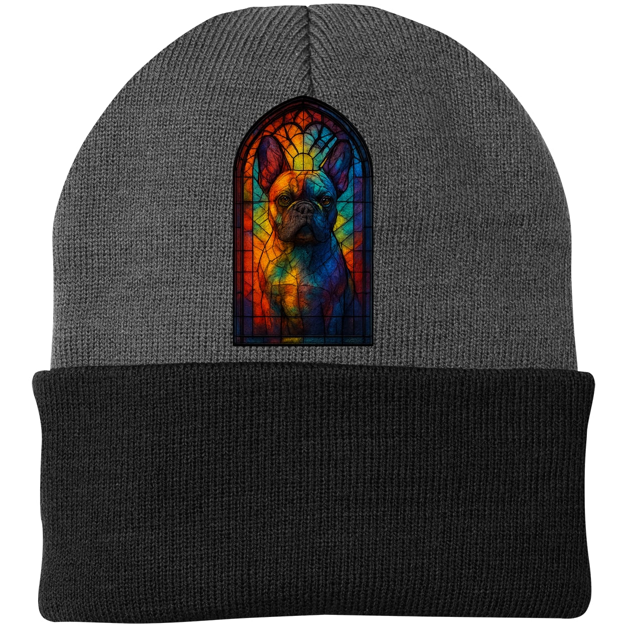CP90 Port & Company Knit Beanie - Athletic Oxford/Black