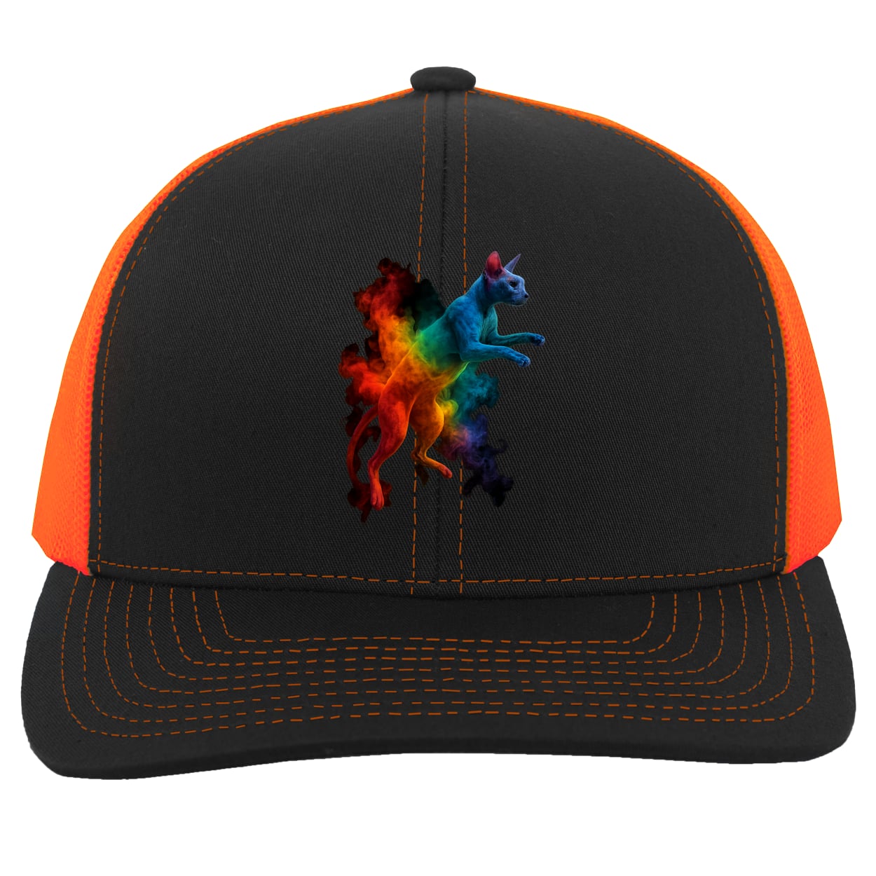 104C Trucker Snap Back - Black/Neon Orange