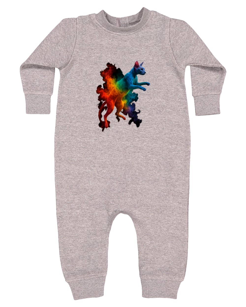 4447 Rabbit Skins Infant Fleece One-Piece Bodysuit - Heather Grey