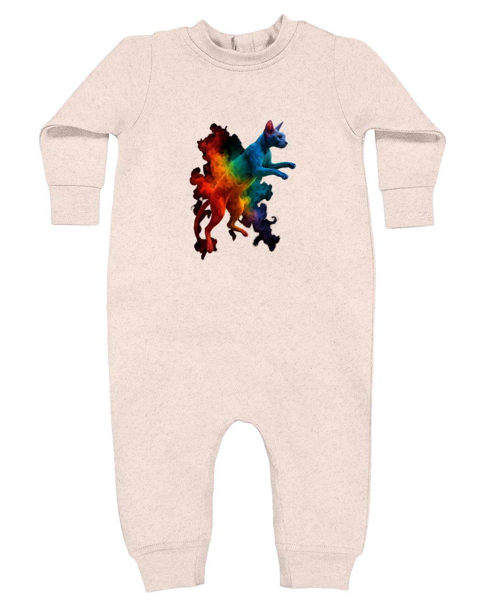 4447 Rabbit Skins Infant Fleece One-Piece Bodysuit - Natural Heather