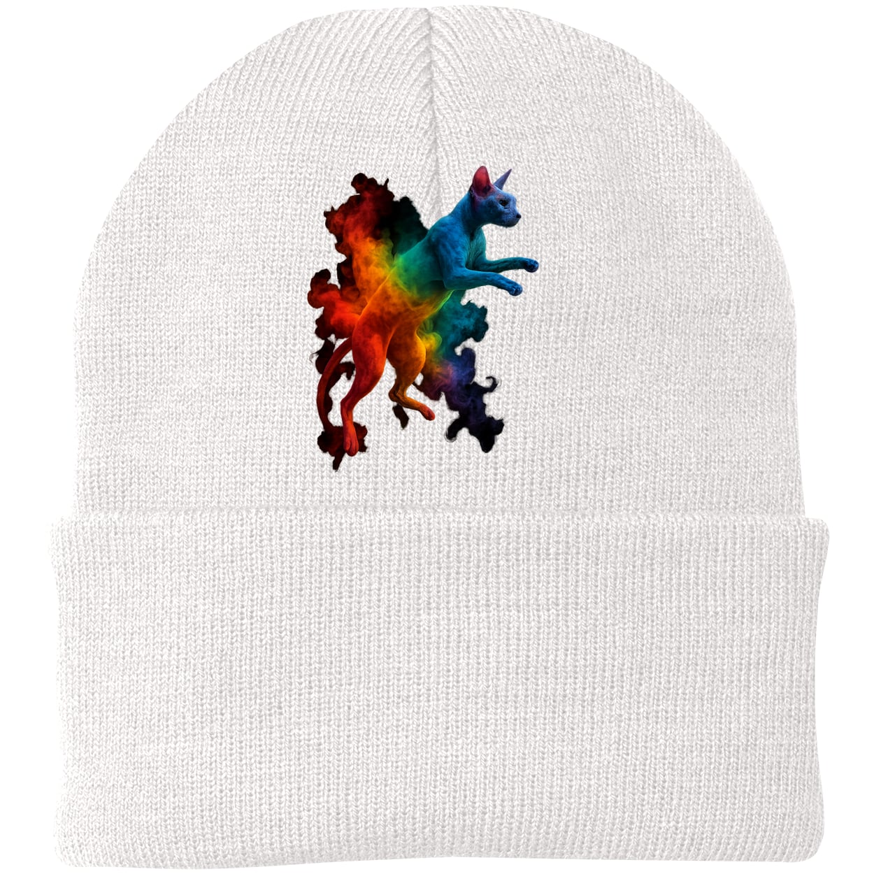 CP90 Port & Company Knit Beanie - White