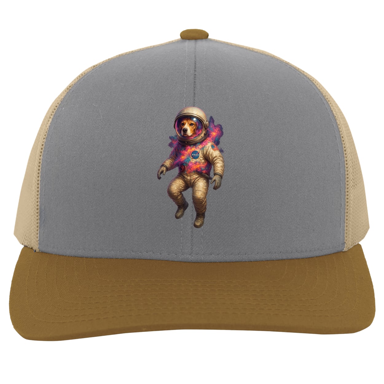 104C Trucker Snap Back - Heather/Beige/Amber