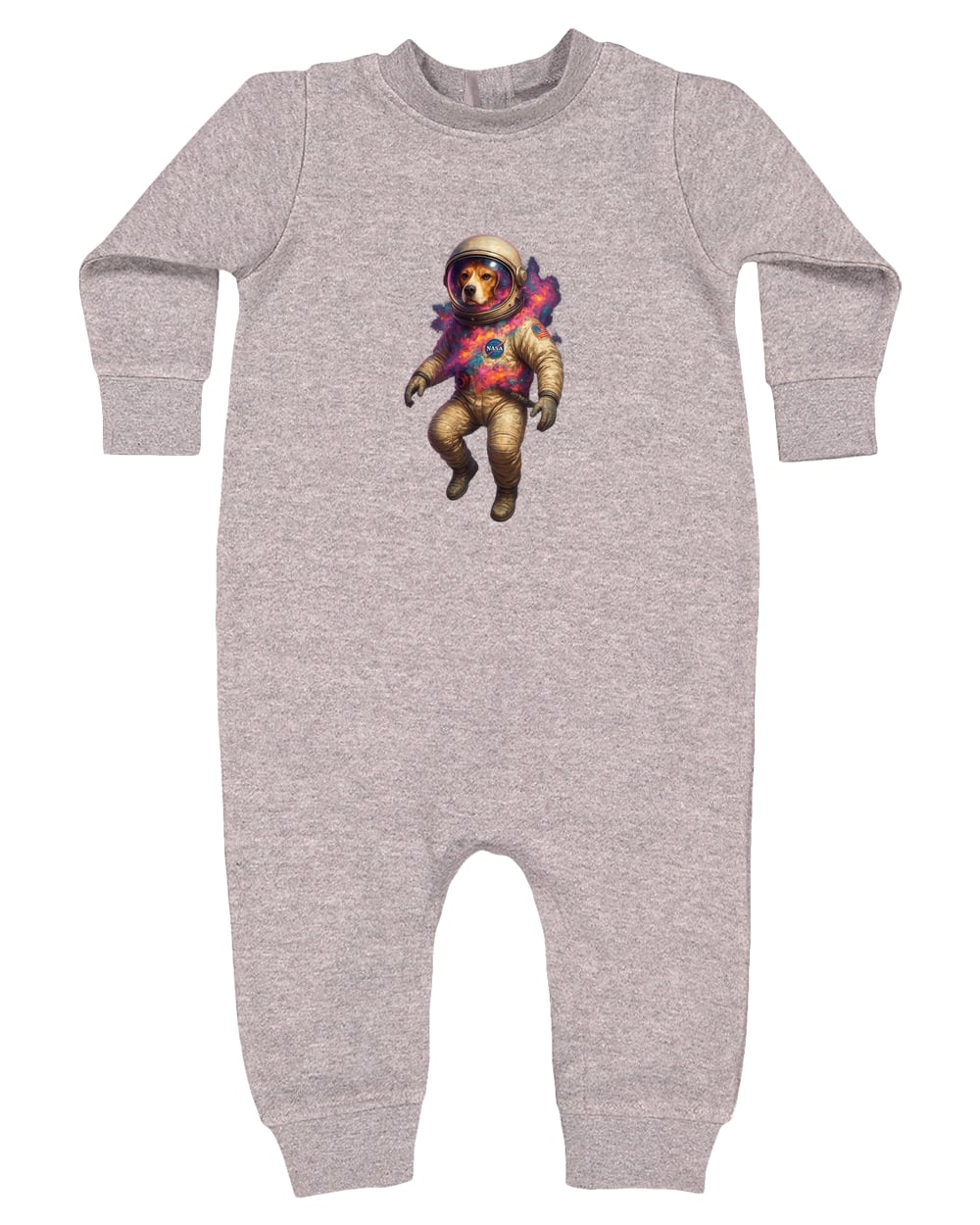 4447 Rabbit Skins Infant Fleece One-Piece Bodysuit - Heather Grey