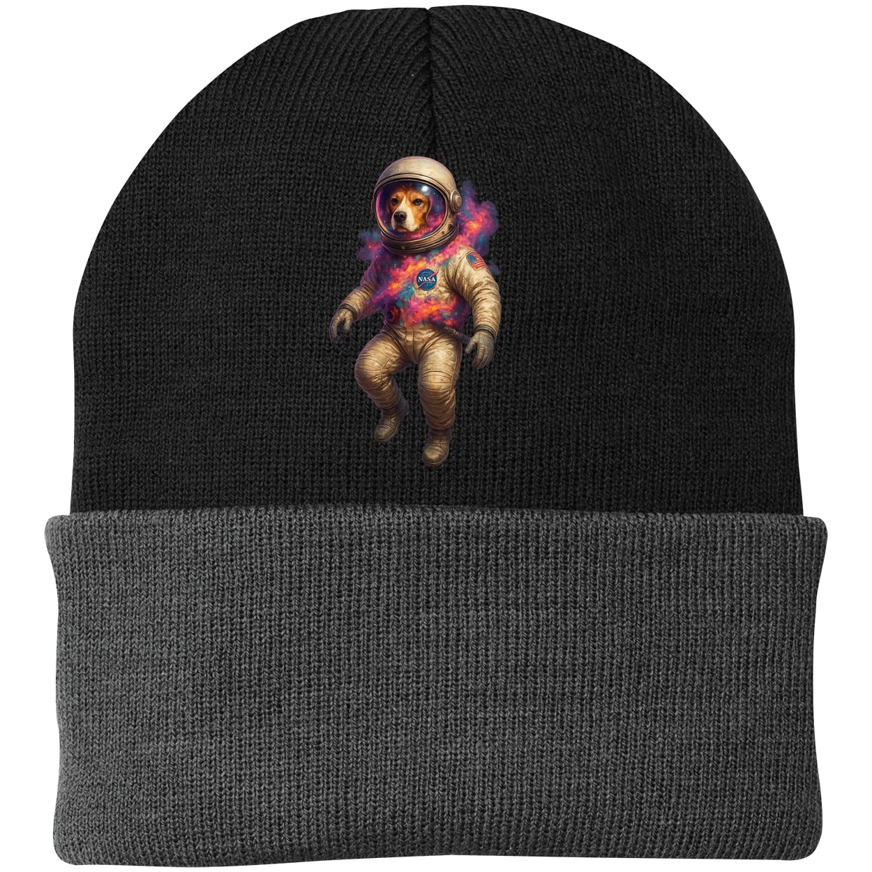 CP90 Port & Company Knit Beanie - Black/Gray