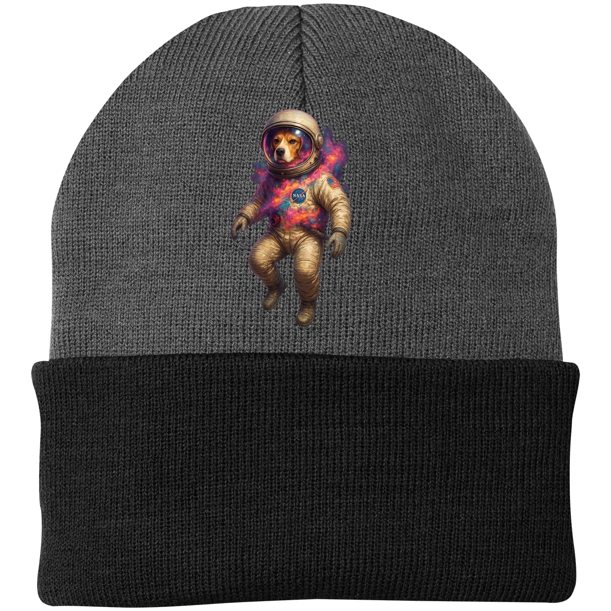 CP90 Port & Company Knit Beanie - Athletic Oxford/Black