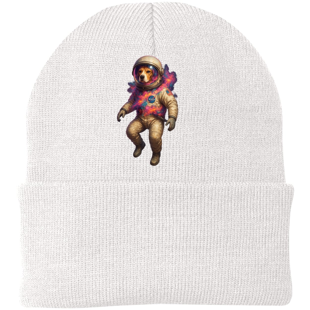 CP90 Port & Company Knit Beanie - White