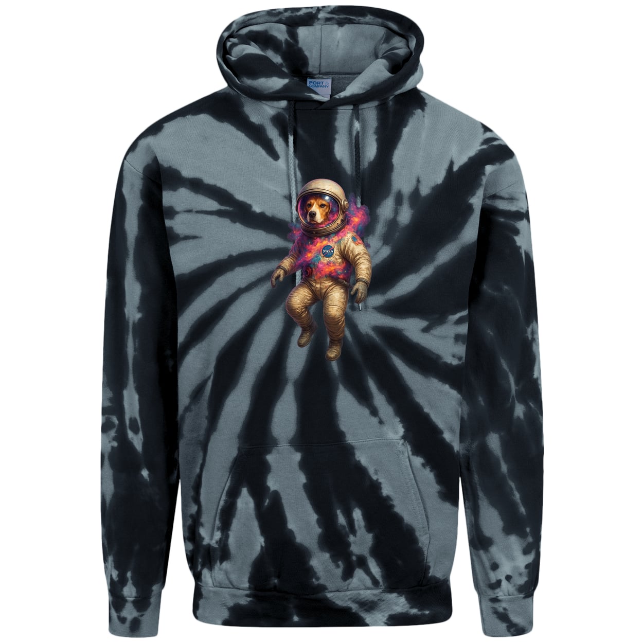 PC146 Port & Company Adult Tie-Dye Pullover Hoodie - Black