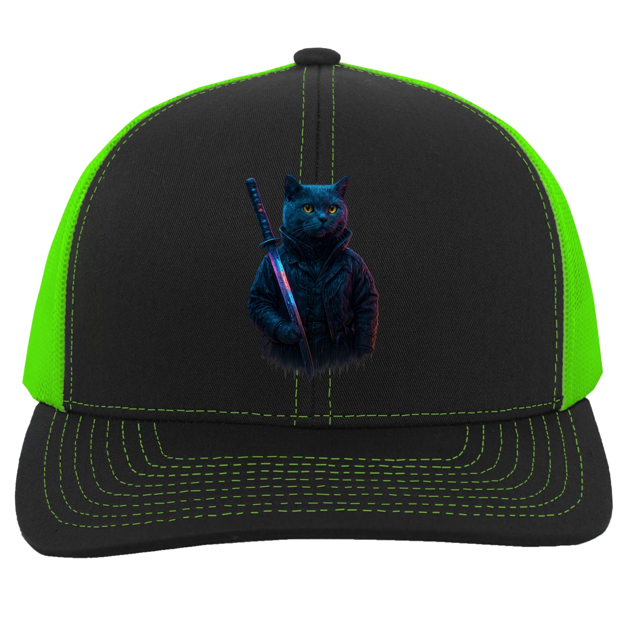 104C Trucker Snap Back - Black/Neon Green