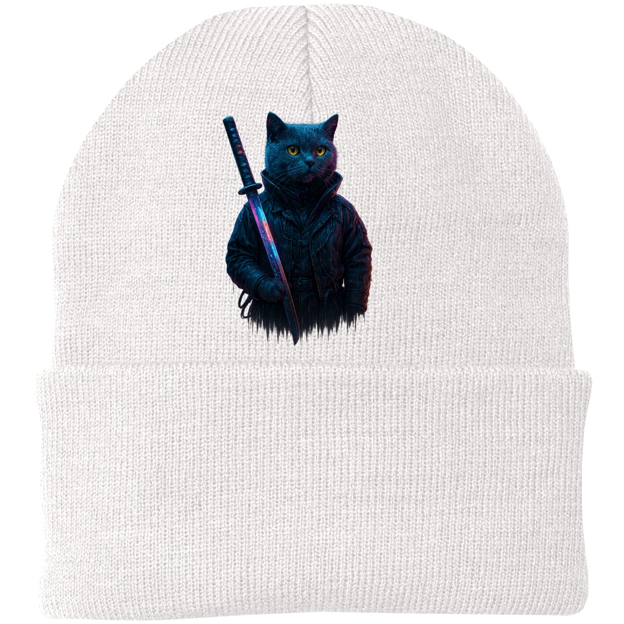 CP90 Port & Company Knit Beanie - White