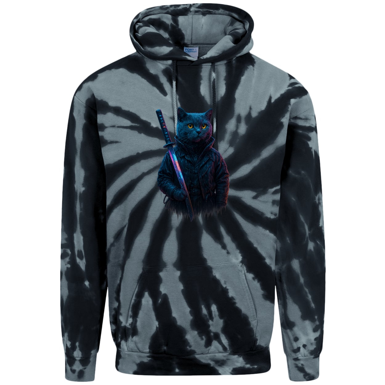 PC146 Port & Company Adult Tie-Dye Pullover Hoodie - Black
