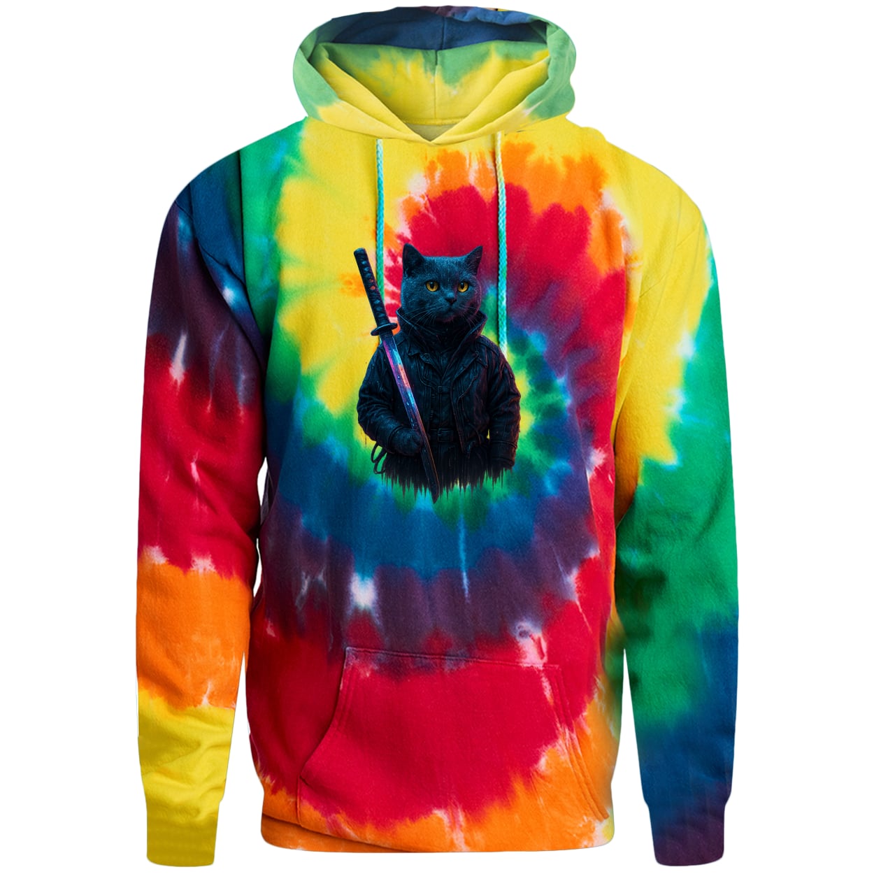 PC146 Port & Company Adult Tie-Dye Pullover Hoodie - Rainbow