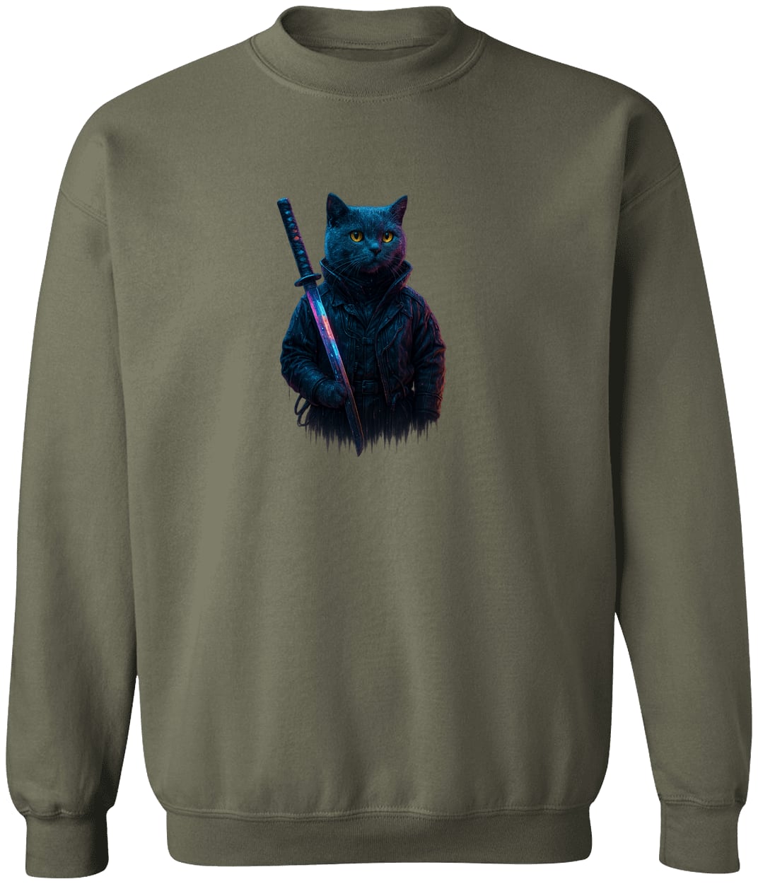 G180 Gildan Crewneck Pullover Sweatshirt - Military Green